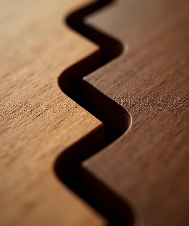 Close up of a handcrafted wooden joinery detail representing precision and agreements